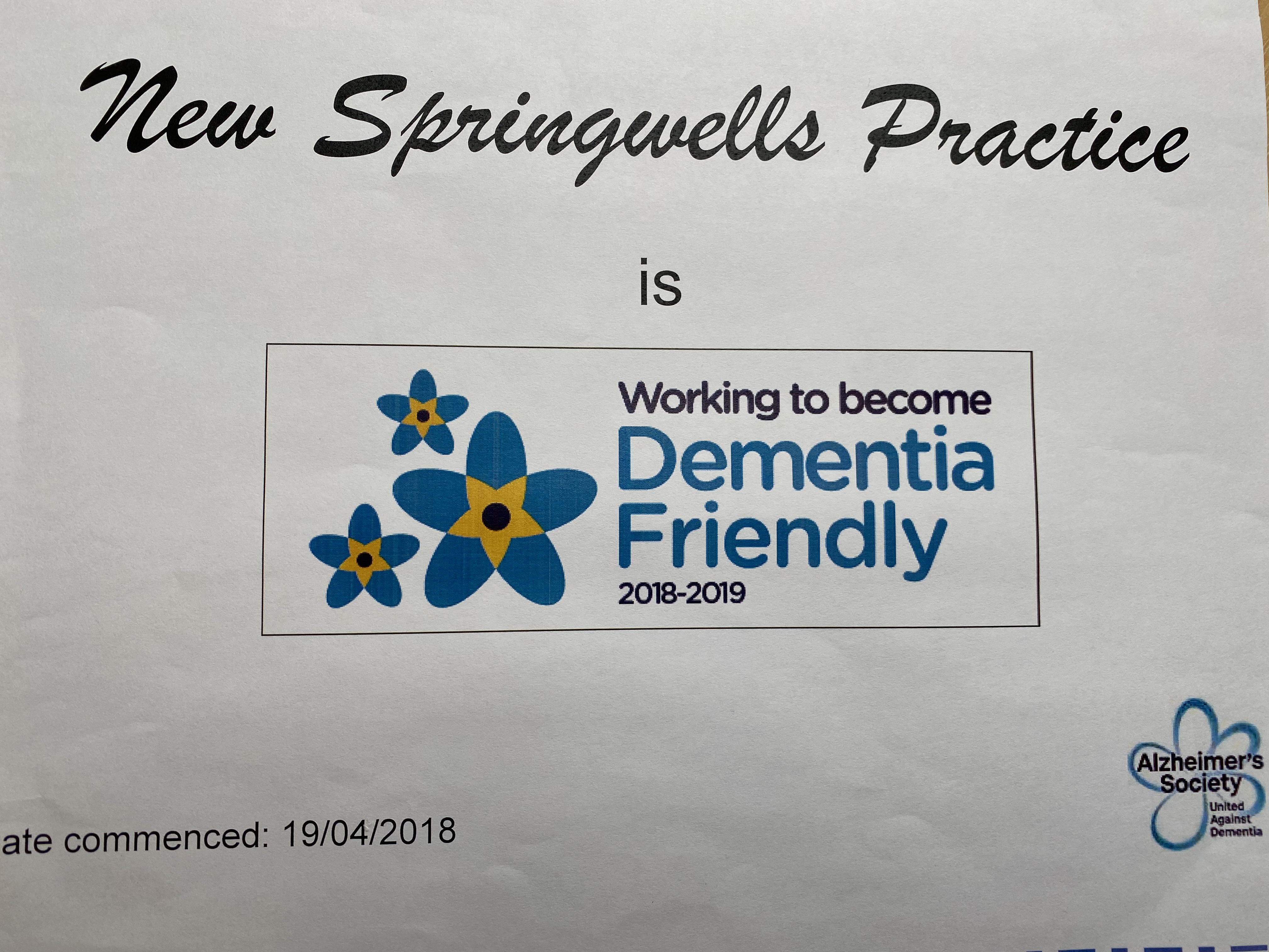 Dementia Friendly Award